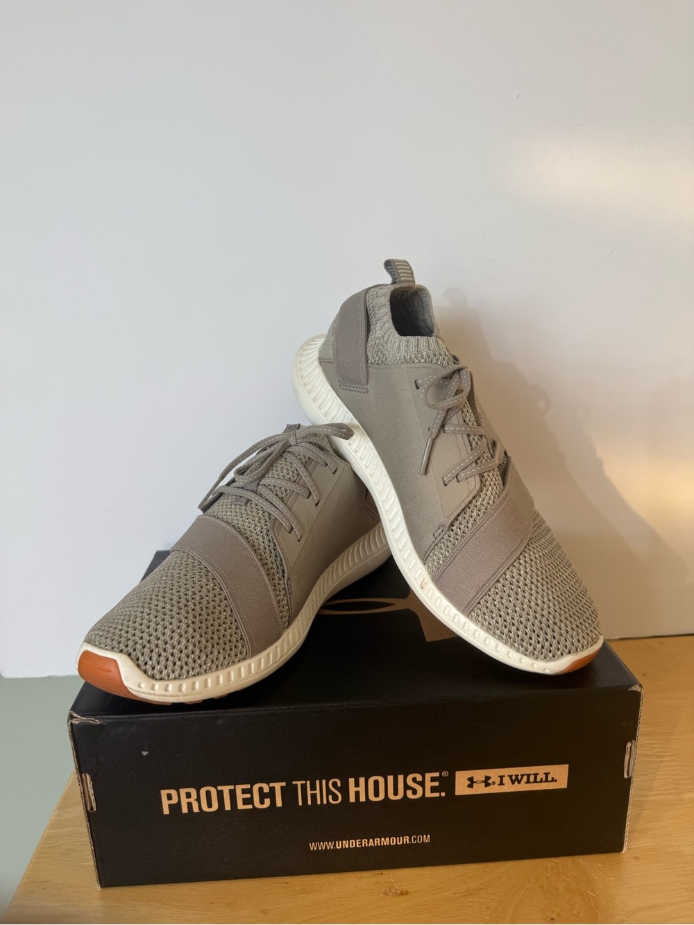 Under Armour Youth Khaki Beige Brown Threadbone Shift Sneakers Sz 5.5Y